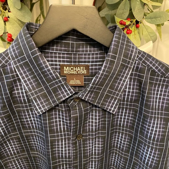 Mens Michael Kors Plaid Button Down Shirt LS L - Picture 3 of 7